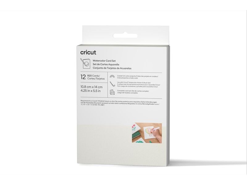 Cricut | Kartenset für Wasserfarben R20 | 12 Stück, inkl. Couvert