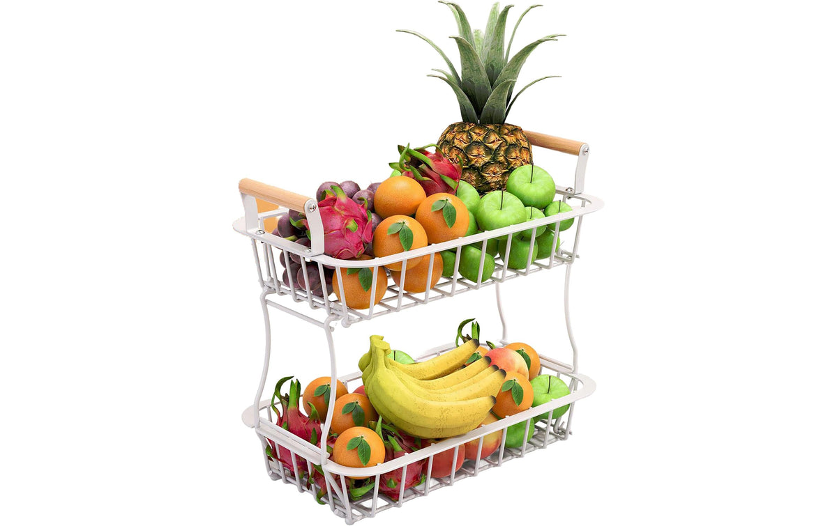 relaxdays 2-stöckige Obst-Etagere