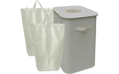 relaxdays | PET Sammelbehälter 100 Liter | Beige