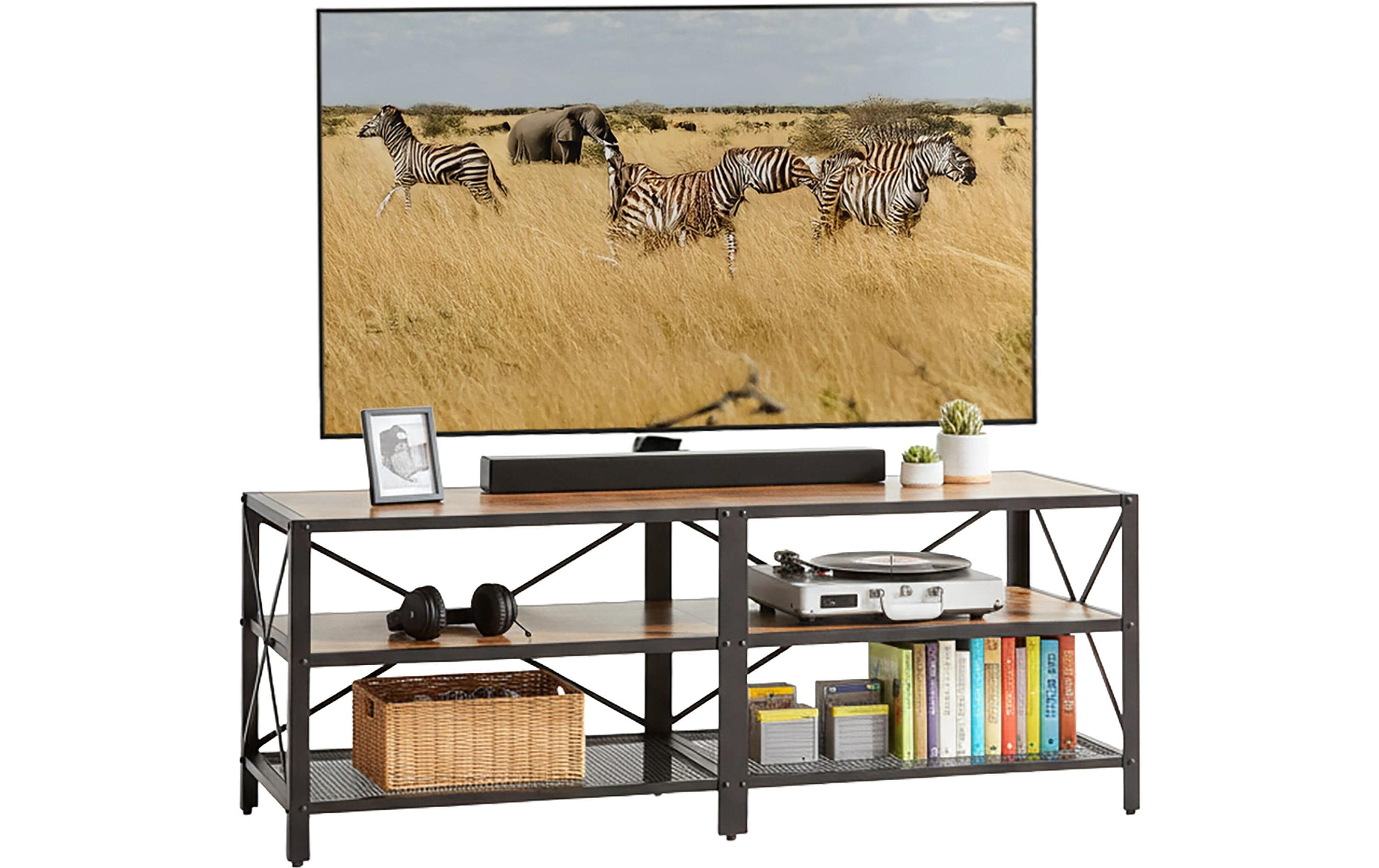 relaxdays TV-Möbel mit 4 Fächer 140 cm