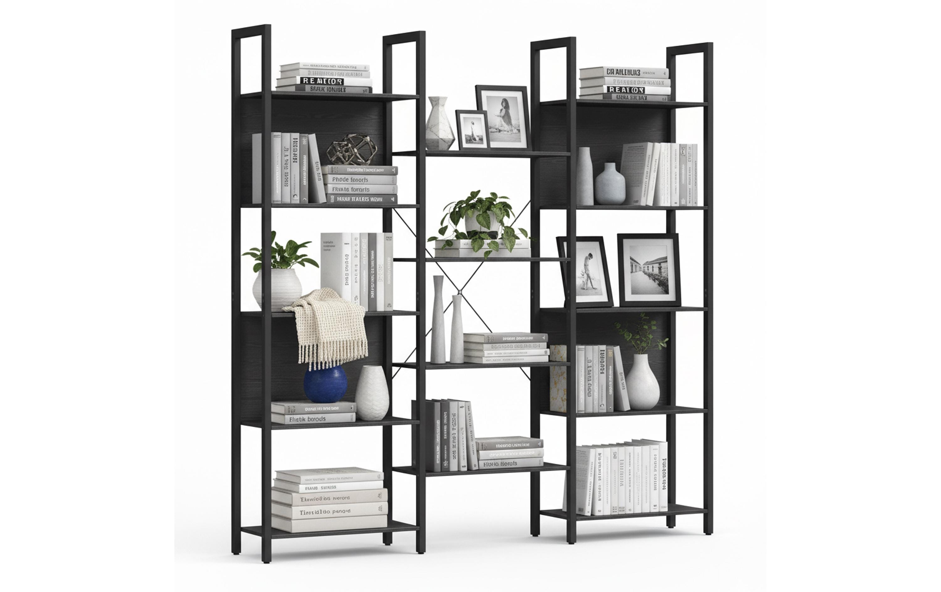 relaxdays Bücherregal Industrial 14 Abl.