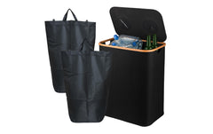 relaxdays | PET & Glas Sammelbehälter 140 L | Schwarz