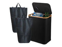 relaxdays | PET & Glas Sammelbehälter 140 L | Schwarz