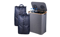 relaxdays | PET & Glas Sammelbehälter 170 L | Grau