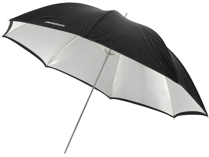 Westcott | Convertible Umbrella | Optical White Satin w. Black Cover 45