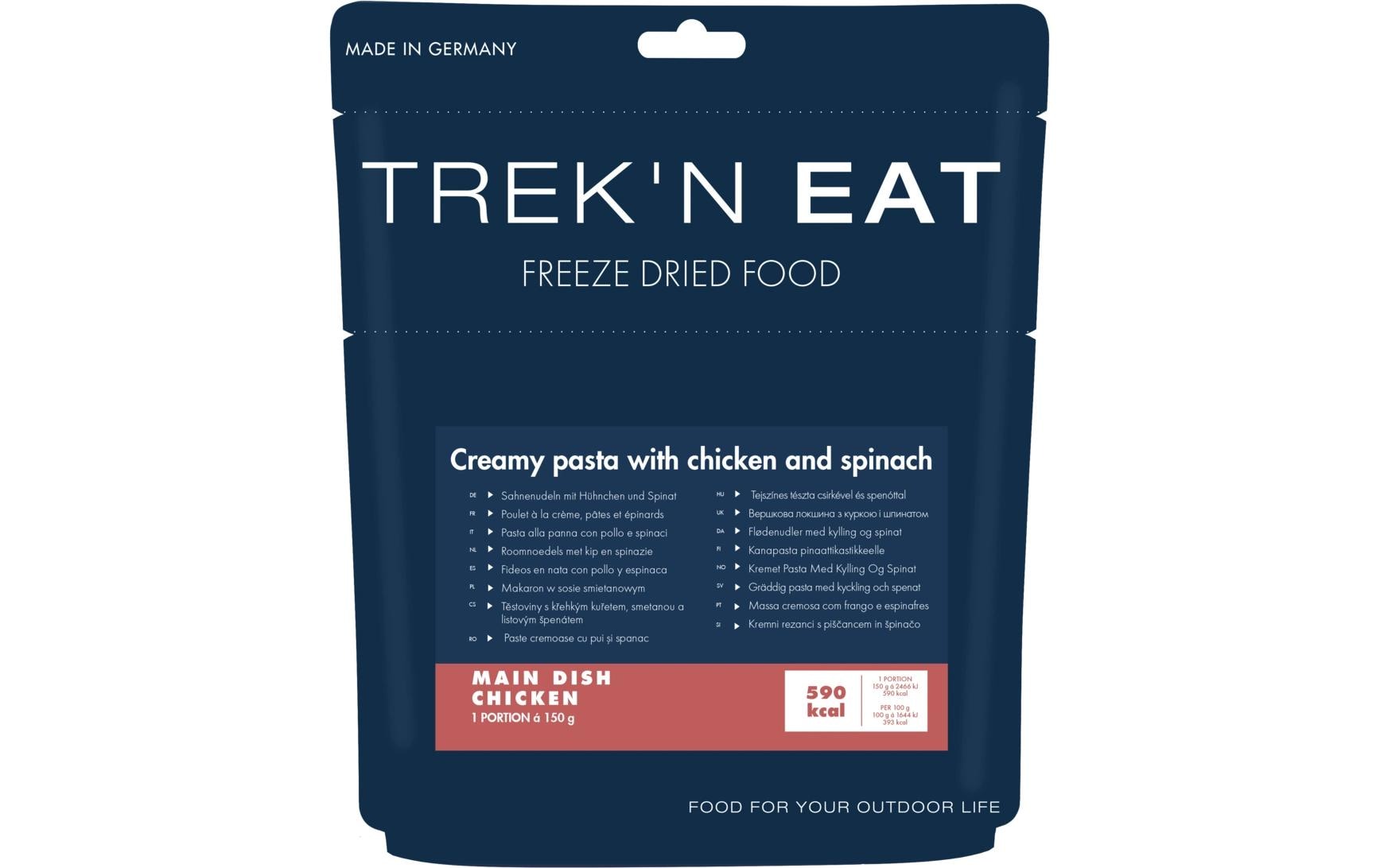 TREK'N EAT Sahnenudeln Hühnchen, Spinat
