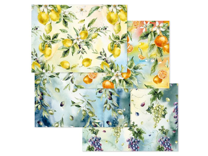 Trendform | Papiertischset MEDITERANIA | Abreissbl. à 4 Sujets à 12 Blt.