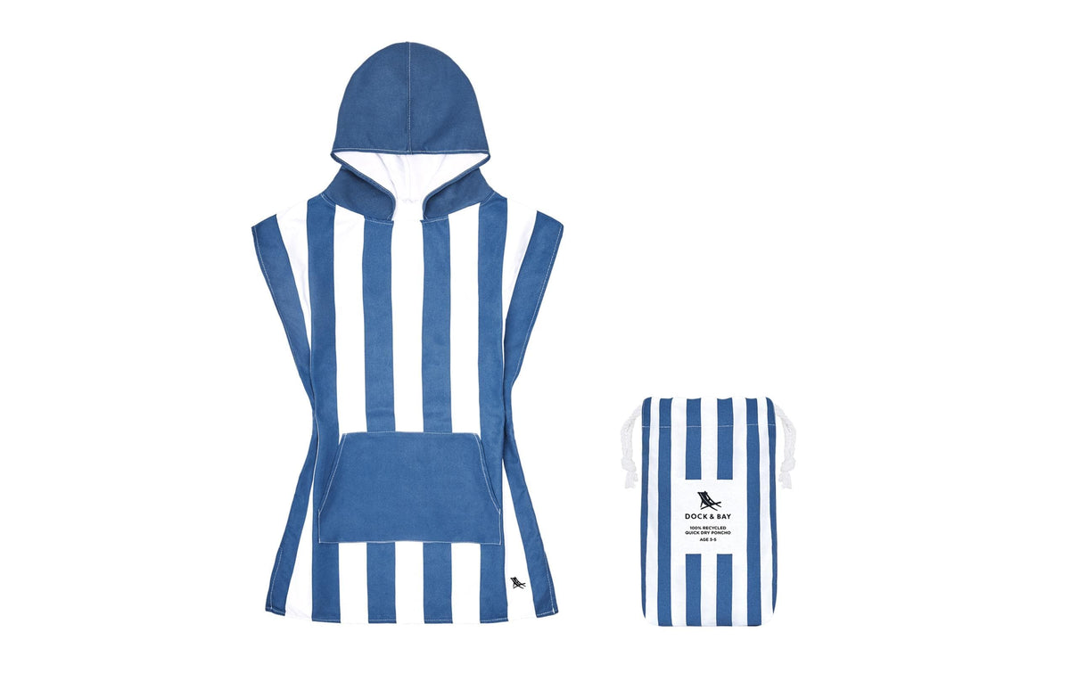 Dock& Bay Poncho 3-5 Whitsunday blue