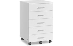 Songmics | Rollcontainer weiss | 42x40x65.7cm, mit 5 Schubladen