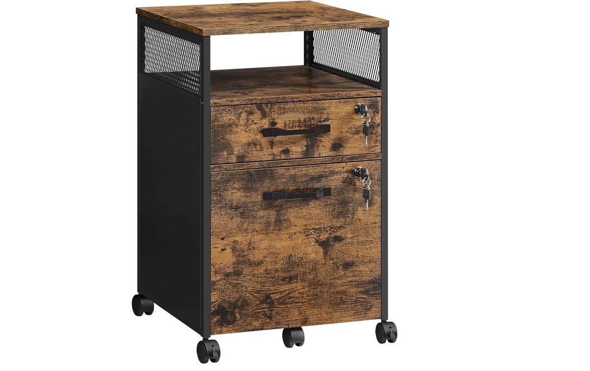 Vasagle Rollcontainer wintage-braun Schloss
