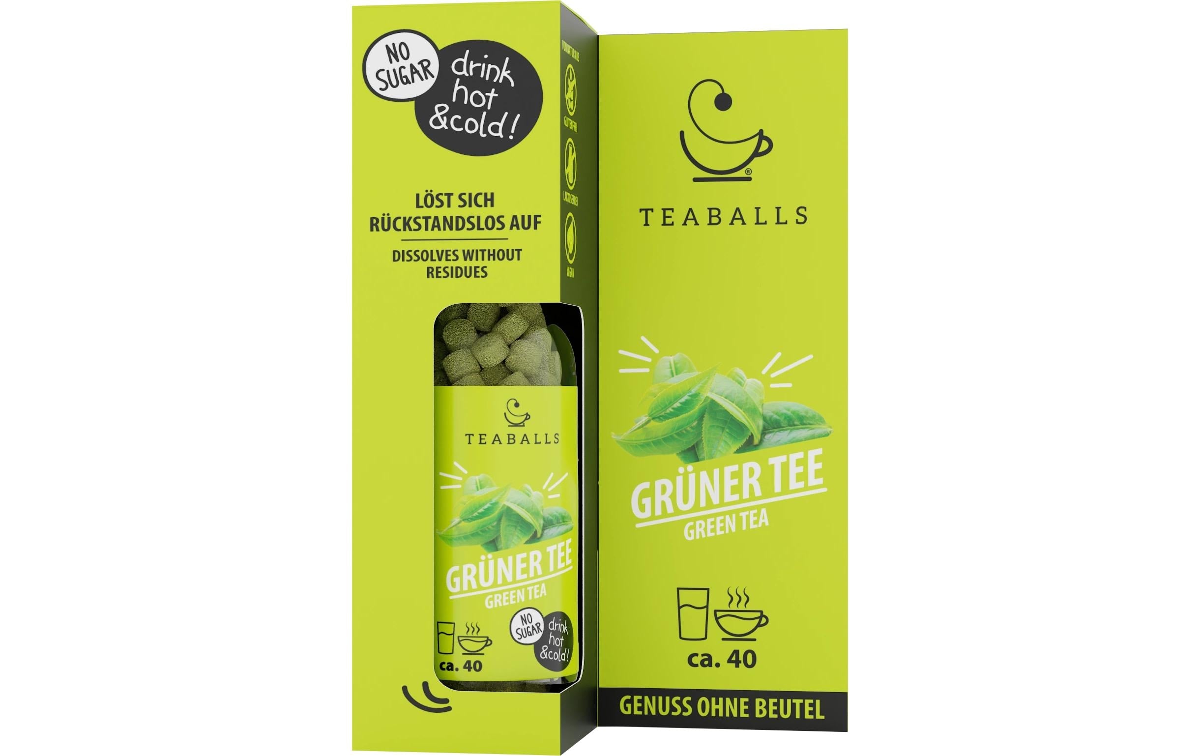 Glasflasche grüner Tee  BLACK SELECTION