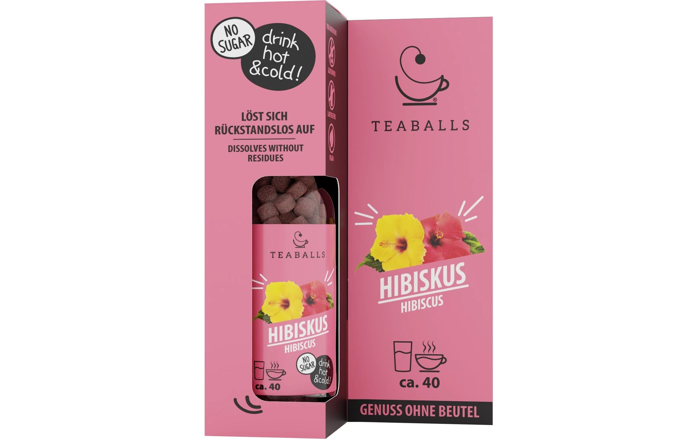 Glasflasche Hibiskus  BLACK SELECTION