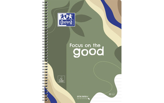 Oxford | LE Calm Nature Spiralblock A4+ | 80 Blatt, kariert, 2 Motive assortiert