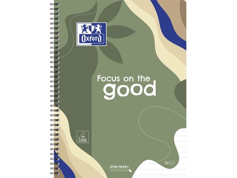 Oxford | LE Calm Nature Spiralblock A4+ | 80 Blatt, kariert, 2 Motive assortiert