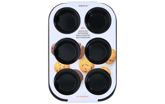 alpina | Muffinform für 6 Muffins | Metall, 26.5x18x3 cm