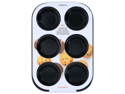 alpina | Muffinform für 6 Muffins | Metall, 26.5x18x3 cm