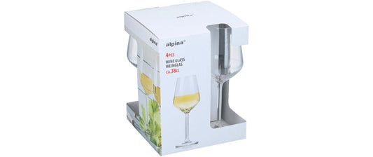 alpina | Weingläser Weisswein 380ml, 4 Stück | Glas, 8.3x22 cm (DxH)