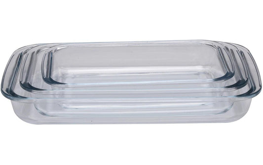 alpina | Auflaufform 3er Set | Glas, 39.3x24x6.3 cm