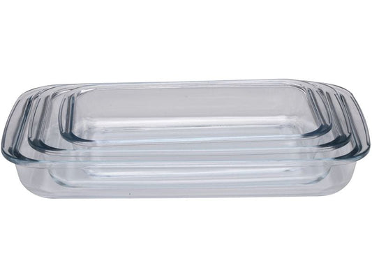 alpina | Auflaufform 3er Set | Glas, 39.3x24x6.3 cm