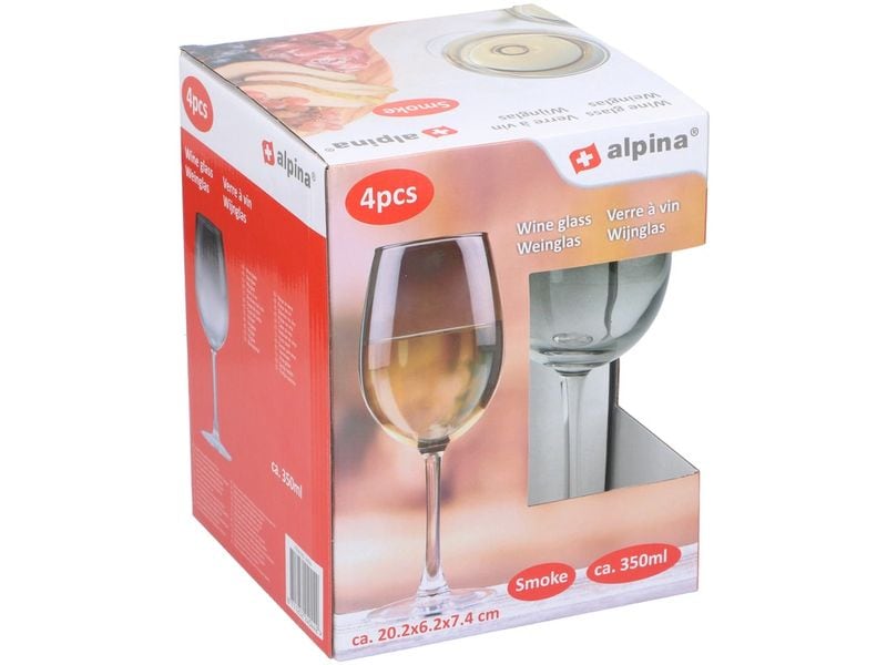 alpina | Weingläser Weisswein Rauch, 350ml | 4 Stück, Glas