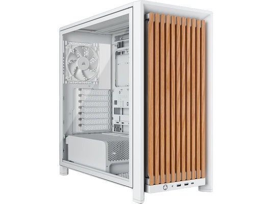 Corsair | Midi Tower Frame 4000D Wood Weiss | 1x 3.5, 2x 2.5, 2x USB-A, 2x USB-C