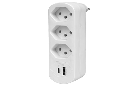F.power Mehrfachadapter Flexo 3xT13 USB