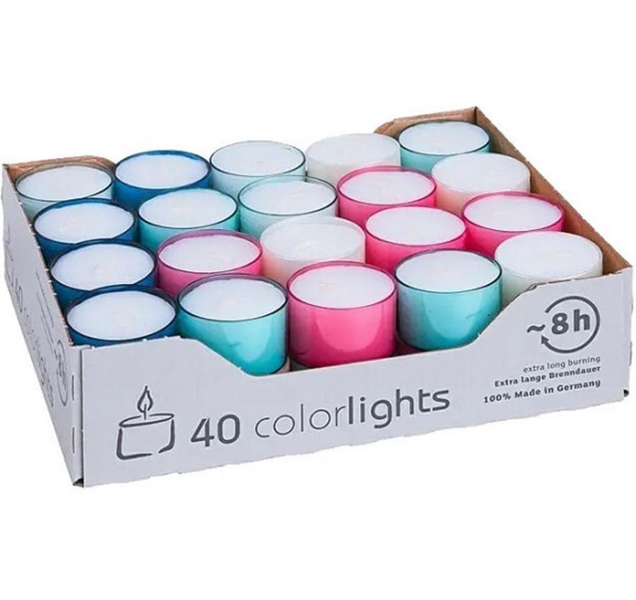 WenzelTeelichter bunteHülle,40Stk