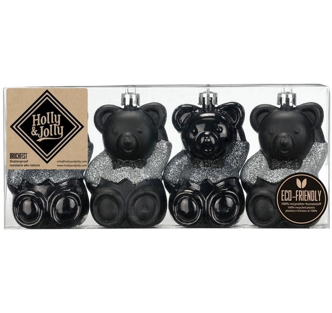 H&J Weihnachtskugel Chellac Black Teddybär