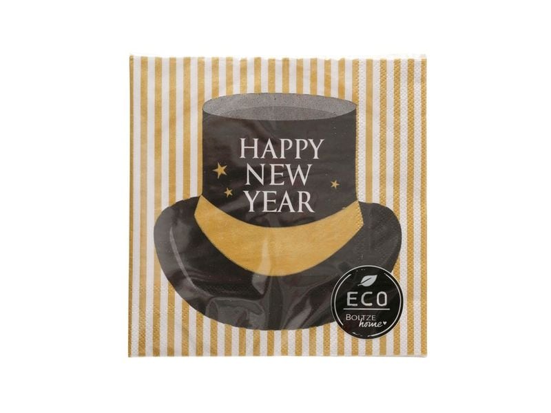Boltze | Servietten Silvester Cheers | Grösse: 16.5 x 16.5 cm, 20 Stück