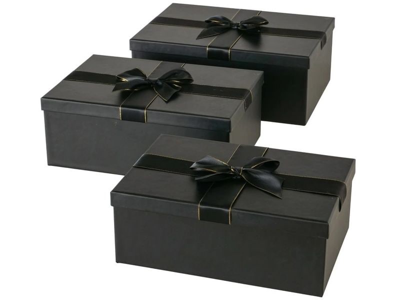 Boltze | Geschenkboxen Ribbella | 3-teilig, Schwarz