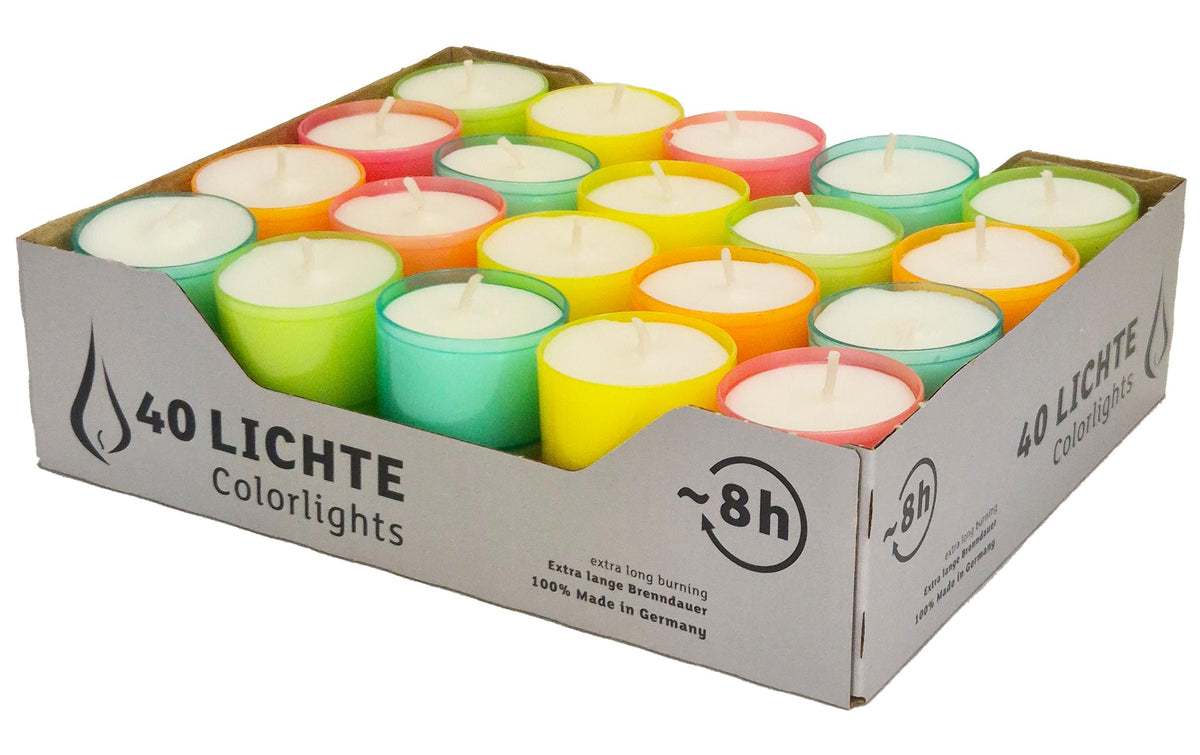 WenzelTeelichter bunteHülle,40Stk