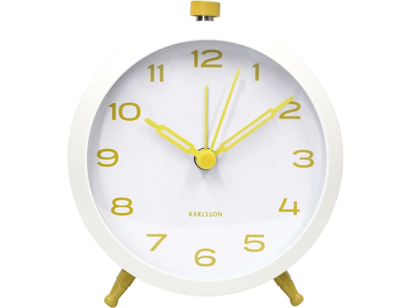 KARLSSON | Wecker Button Retro | White with citrine yellow