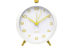 KARLSSON | Wecker Button Retro | White with citrine yellow