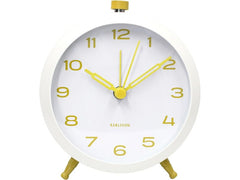 KARLSSON | Wecker Button Retro | White with citrine yellow