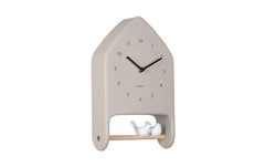 KARLSSON | Wanduhr Love Birds | 20 x 32 cm, Warm grey