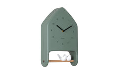 KARLSSON | Wanduhr Love Birds | 20 x 32 cm, Jungle green