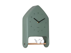 KARLSSON | Wanduhr Love Birds | 20 x 32 cm, Jungle green