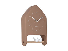 KARLSSON | Wanduhr Love Birds | 20 x 32 cm, Mocha brown