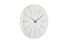 KARLSSON | Wanduhr Arruga Retro | 40 cm, White with citrine yellow