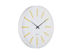 KARLSSON | Wanduhr Arruga Retro | 40 cm, White with citrine yellow