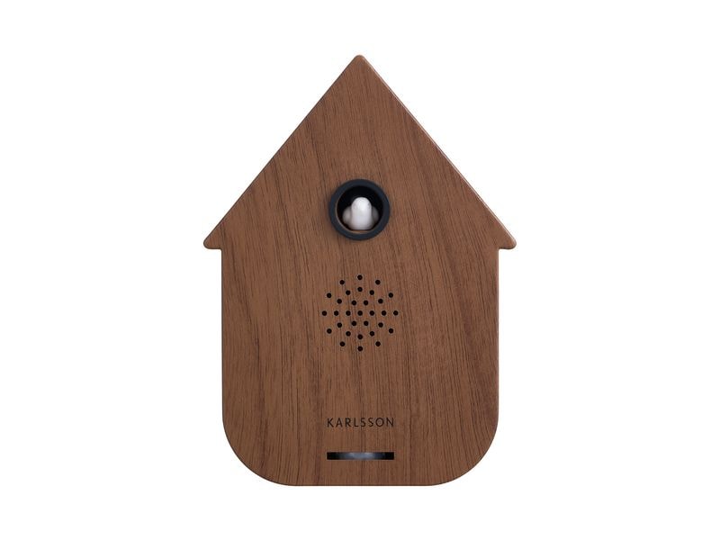 KARLSSON | Modern Cuckoo | 11.5 x 7.5 x 5 cm, Exkl. 2 x AA, Dark wood