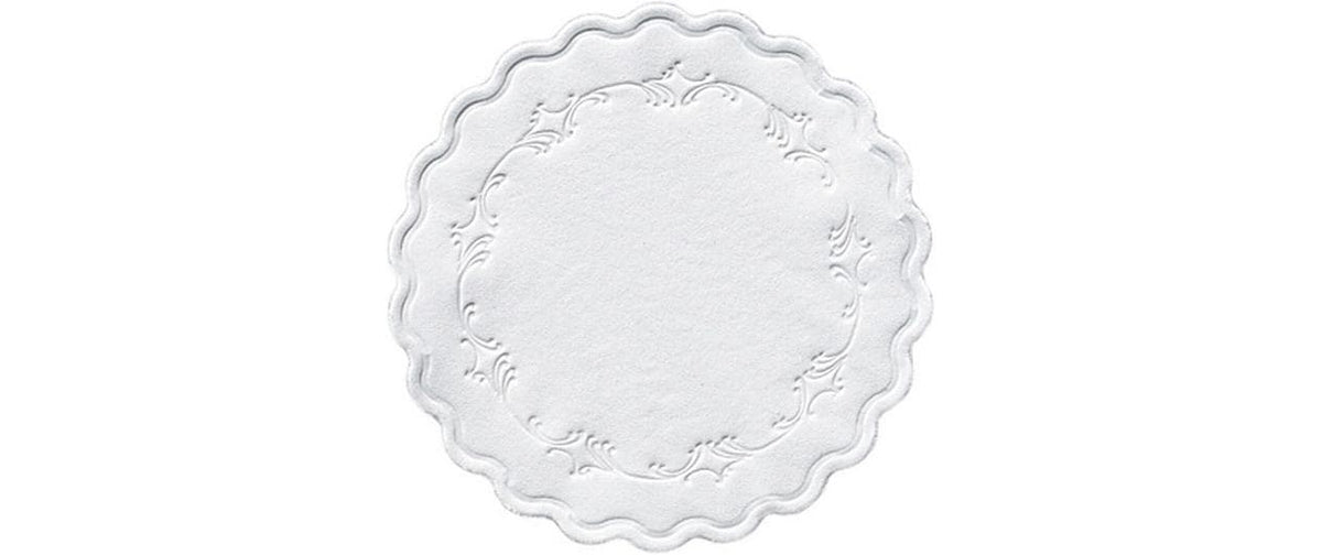 Duni Untersetzer Rund 9cm Romance weiss
