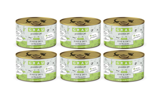 Grau Cat Rind + Ente 6x200g KIT