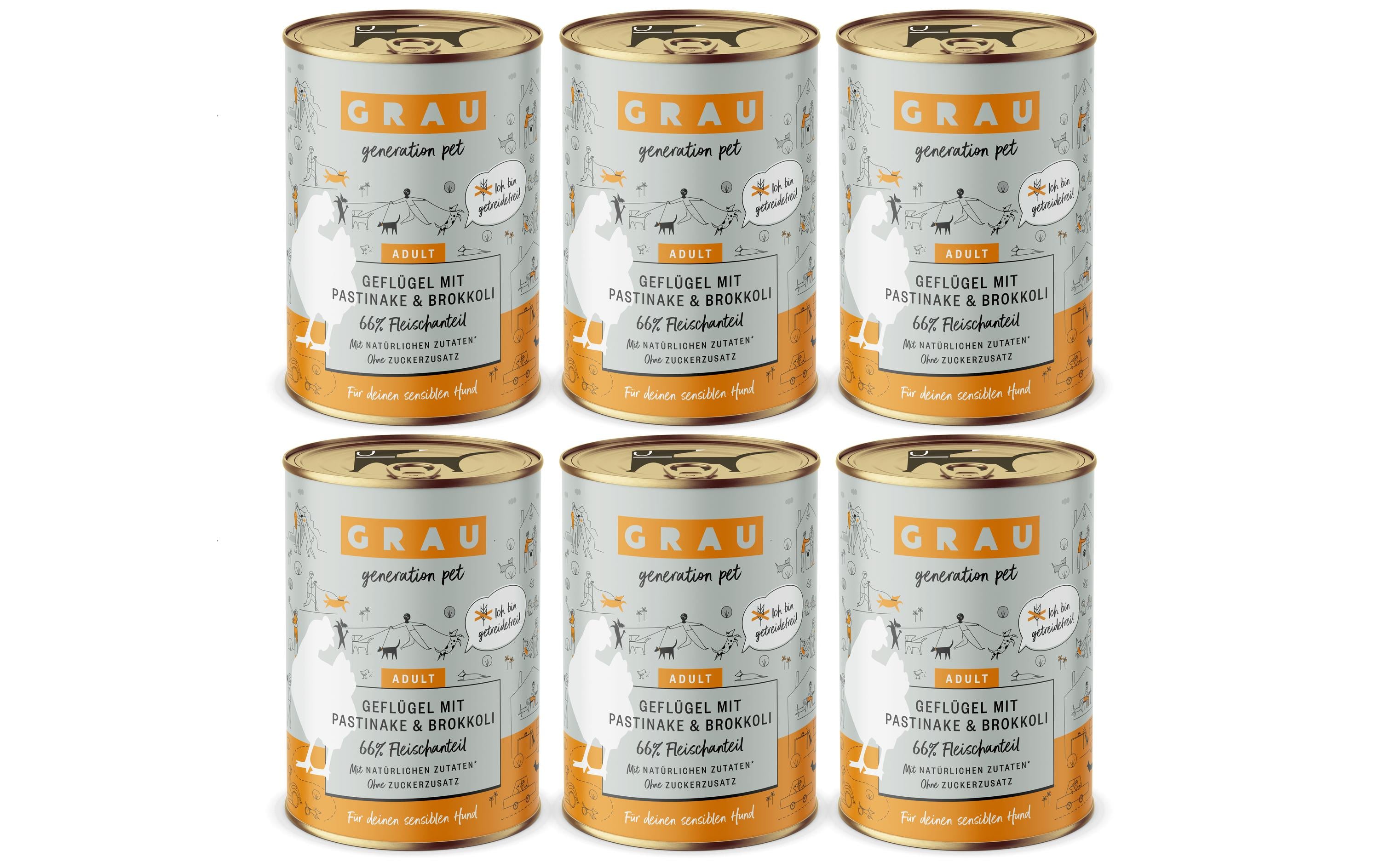Grau Dog Geflügel,Pastinake+Brokkoli KIT