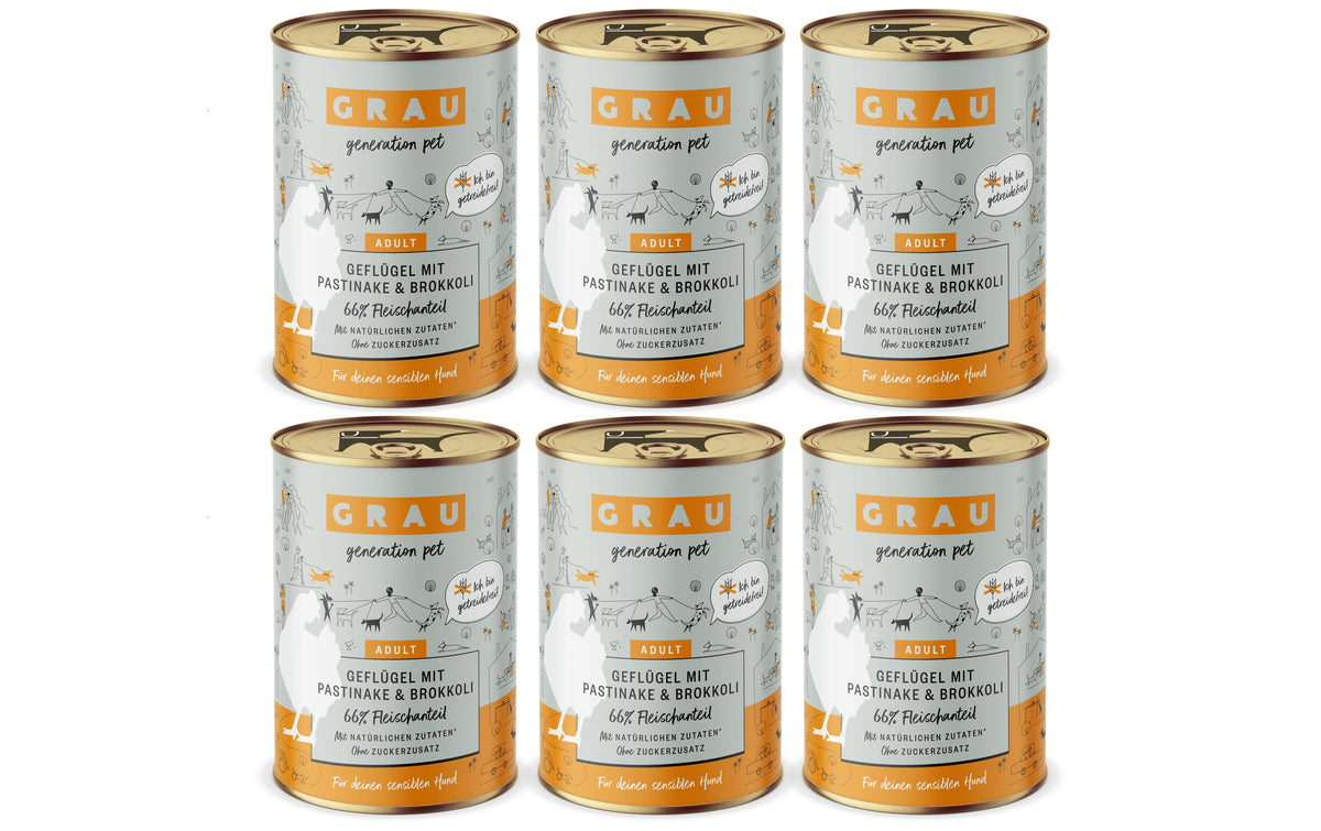 Grau Dog Geflügel,Pastinake+Brokkoli KIT
