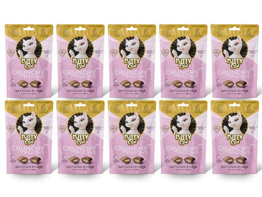 KITTY Cat | KittyCat Crunchy Pillows Geflügel, Käse KIT | 10x60 g