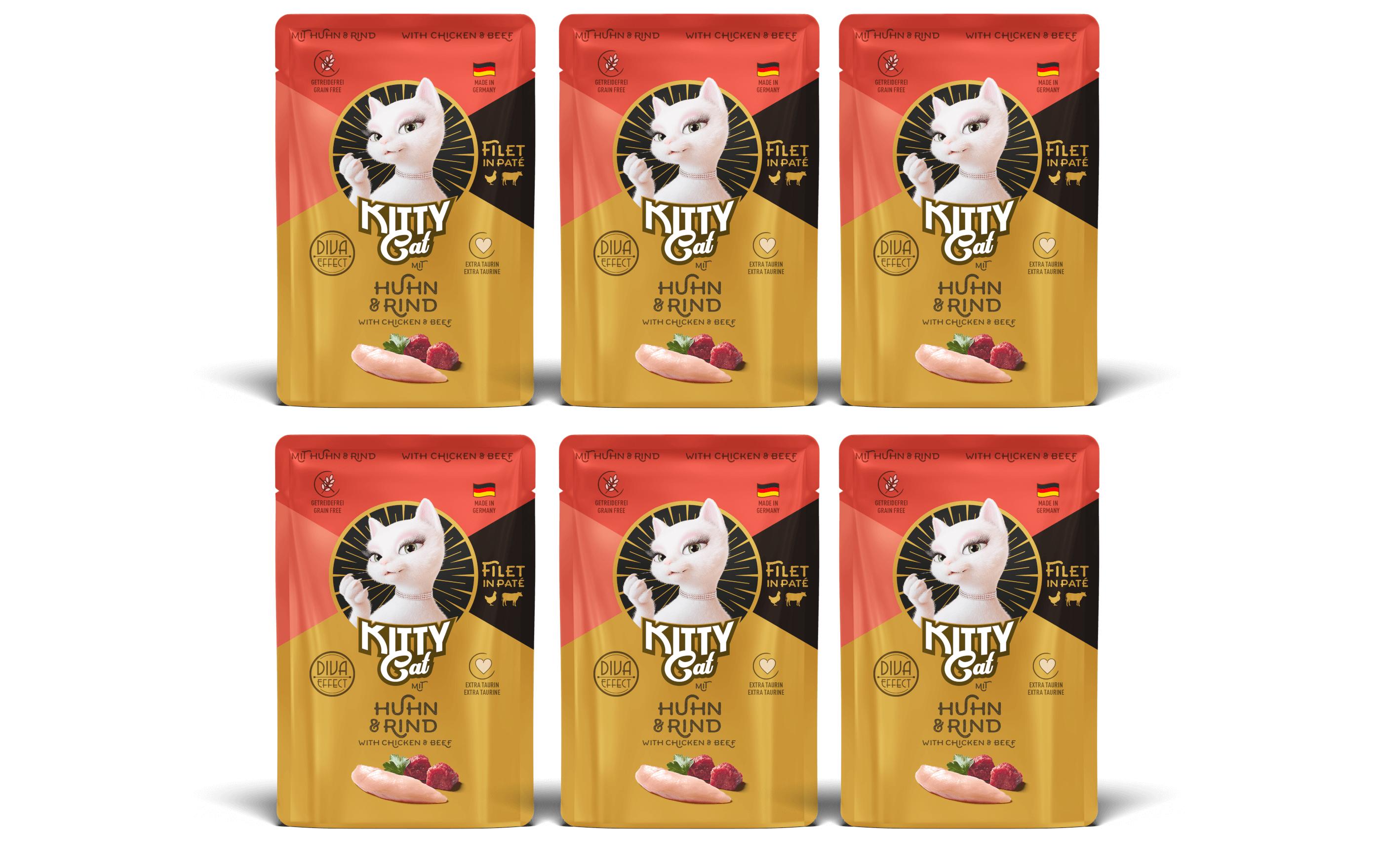 KittyCat Filét Paté Pouch Huhn, Rind KIT
