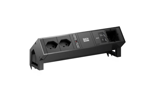 DESK2 2xT13 1xUSB C/C 65W CM 0,2m RAL9005