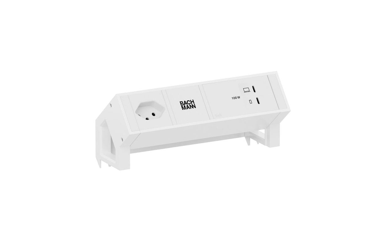 DESK2 1xT13 1xUSB C 100W 0,2m RAL9010 ws