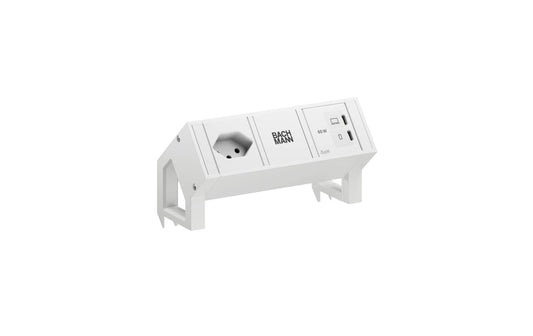 DESK2 white 1xT13 1xUSB C 65W 0,2m RAL9010